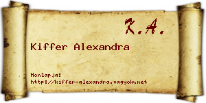 Kiffer Alexandra névjegykártya