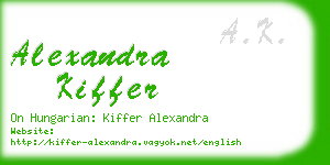 alexandra kiffer business card